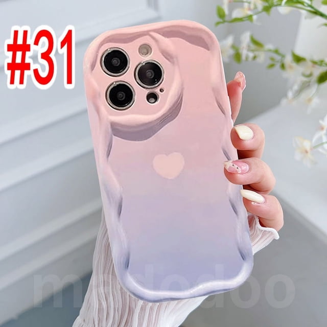 NY 31 Cream Edge Carcasa Samsung Galaxy S23 Ultra S22 Plus S21 S20 FE 5G A11 A50 A30S A50S A10S A20S A20 A30 A31 A51 A71 4G A21S A02S A03S M11 ins Cute Blue Purple Gradient Case