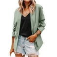 thumbnail image 2 of Lilgiuy Women Casual Long Sleeve Solid Turndown Collar Buttons Coat(Green,6) Winter Clothes for 2022, 2 of 5
