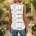 thumbnail image 2 of GERsome 4th of July Tank Tops Women's V-Neck Loose Fit Sleeveless Patriotic Summer T-Shirts Size L, 2 of 6