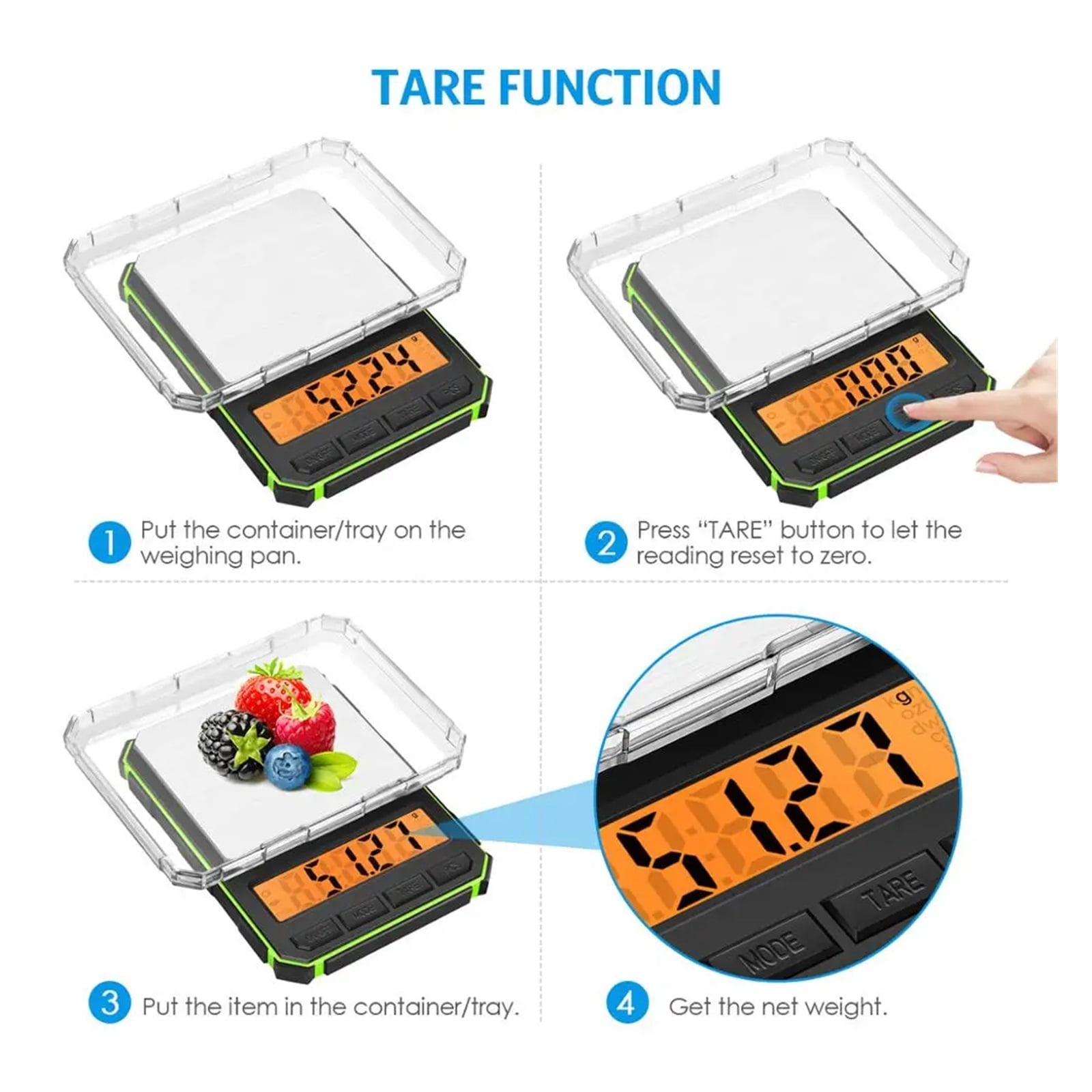 Kitchen Mini Scales 500*0.01g High Precision Digital Display Electric Scale For Jewelry Balance Kitchen Food Weighing ,Simple Operation