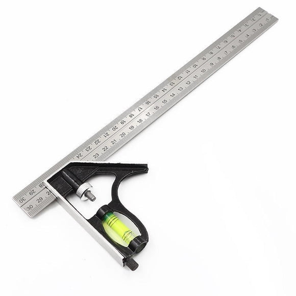 300mm(12'')Adjustable Engineer Combination Try Square Set Right Angle Ruler Stainless Steel Multi-functional Measuring Tool New