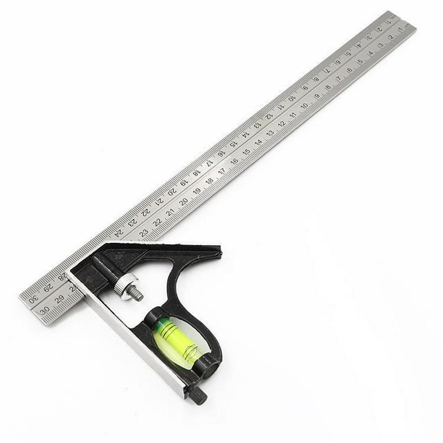 300mm(12'')Adjustable Engineer Combination Try Square Set Right Angle Ruler Stainless Steel Multi-functional Measuring Tool New