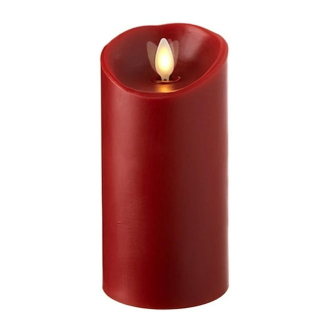 Liown 16098 6" Red Cinnamon Scent LED Wax Battery Operated Pillar Candle with Timer