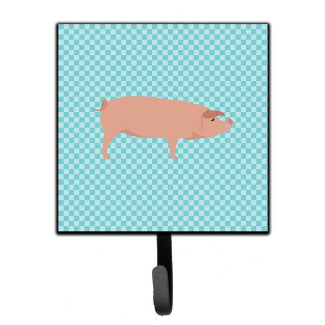 "Treasures American Landrace Pig Blue Check Gancho de pared, pequeño, multicolor" Caroline's Treasures BB8106SH4