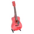 thumbnail image 4 of modelo de guitarra de simulación con soporte 1: 6 madera en miniatura, decoración del hogar suministros de accesorios rojo CUTICAT atril, 4 of 8