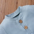 thumbnail image 5 of Ticikt Summer Baby Boy Girl Clothes Set Ribbed Outfits Unisex Solid Short Sleeve Tops Shorts 2PCS,Color:Blue,Size:3-6 Months, 5 of 9