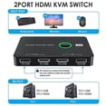 thumbnail image 4 of KVM Switch 2 Port Box USB and -Compatible Switch for 2 Computers Share Keyboard Mouse Printer and On, 4 of 5