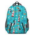 thumbnail image 3 of French Bulldog and Nautical Blue Pattern Backpack for School, Cute School Bag with Adjustable Shoulder Straps and Padded Back, 16.9"x12.6"x5.9", 3 of 5