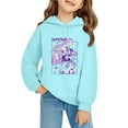 thumbnail image 2 of Moonsky Sudadera con capucha y cordón HUNTRX, estampado de grupo de chicas coreanas, jersey corto, suave y cómodo, top de manga larga para primavera y otoño. Azul claro 160, 2 of 5