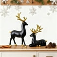 thumbnail image 4 of Zawou Christmas Reindeer Decor Small Resin Standing Sitting Deer Figurine, Mini Tabletop Deer Statues Decorations, Reindeer Sculptures for Indoor Xmas Holiday Rustic Table Decor, 4 of 7