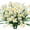 White, variant on Sinhoon 8 Bundles Artificial Flowers UV Resistant Outdoor Decoration-Faux Plastic Daisy Greenery Shrub Plant Indoor Outside Hanging Planter Wedding Home Garden Office Window Box Hanging Decor (White)