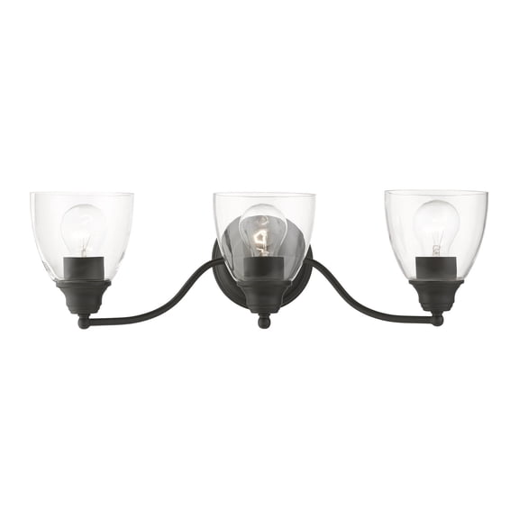15133-04 Livex Lighting Montgomery - 3 Light Bath Vanity In Transitional Style-7 Inches Tall and 23 Inches Wide-Black Finish