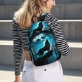 thumbnail image 5 of Wukai Blue Full Moon Wolf Durable Canvas Laptop Backpack,Adjustable Shoulder Straps,Water-Resistant,Large Capacity,Stylish Design, Fits 15-17in Laptops,Unisex for School,Office,Travel-Small, 5 of 5