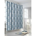 thumbnail image 3 of Shower Curtains Nautical Anchor Bath Curtain Navy Blue Stripes Waterproof Bathroom Shower Curtain Set with Hooks Decoration 72 x 84 Inches, 3 of 7
