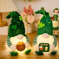 thumbnail image 5 of Jlong 1PC St Patricks Day , LED Light Up Plush Doll Decoration, Handmade Swedish Irish Shamrocks Leprechau Tomte Doll Gift for Kid Women/Men - Decorations for Shelve, 5 of 9