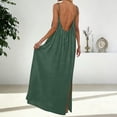 thumbnail image 5 of Women's Strapless Coat Backless Loose Loungewear Vacation Casual Dress Dark Green XXL, 5 of 7