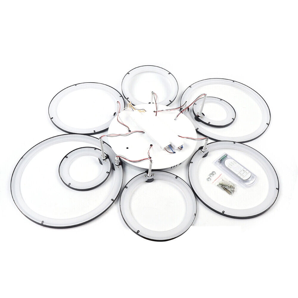 Modern BlacCeiling Light 8Heads Dimmable Chandelier LED Pendant Lamp Fixture & Remote AC 110v, 50Hz 3Color Light Change