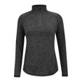 thumbnail image 6 of Quarter Zip Pullover Women, Comdrip Damen Sportshirt Langarm Mit Stehkragen Halbem Reißverschluss Atmungsaktives Funktionsshirt Für Fitness Laufen Yoga Outdoor 1/4 Zip Pullover Women Black XL, 6 of 9