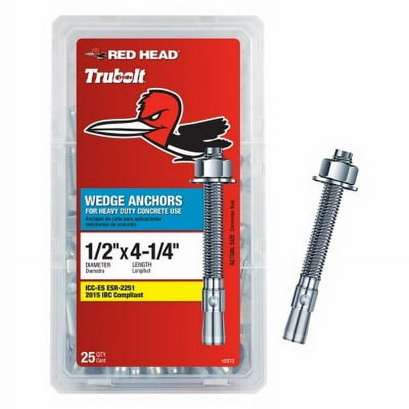 Red Head 1/2 In. x 4-1/4 In. Zinc Red Head Wedge Anchor (25-Count) 12372