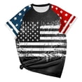 thumbnail image 3 of WZXFASHION Hauts pour Femmes Mode Manches 3/4 Col Rond Chemises Décontractées Tendance Blouses Imprimées Plissées devant T-Shirts Articles en Liquidation T-shirt à Manches Courtes pour Femmes, 3 of 5