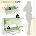 thumbnail image 5 of Ktaxon Solid Wood Nightstand with One Drawer Traditional Cottage Bedside Table, Green, 5 of 9
