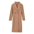 thumbnail image 4 of Herrnalise Women's Double Breasted Pea Coat Winter Mid-Long Trench Coat with Belt Khaki,XXL, 4 of 5