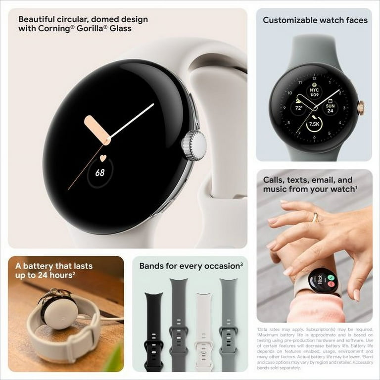 Refurbished Google GA03182-US Pixel Watch Stainless Steel 