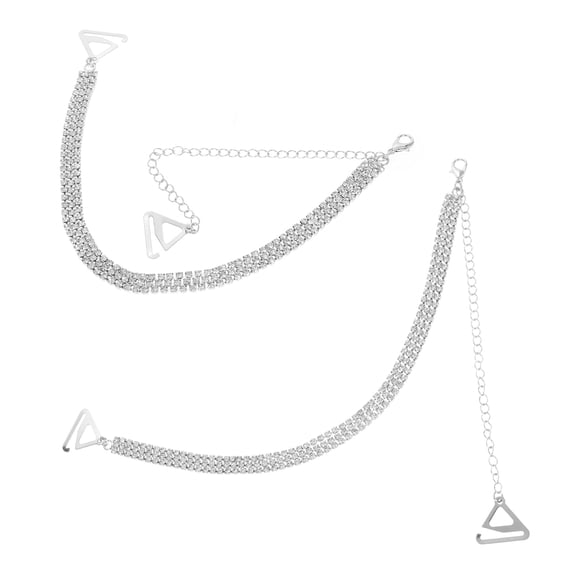 MIPCASE 1 Pair Rhinestone Dress Straps Women Underwear Accessories Metal Adjustable Prevent Slipping
