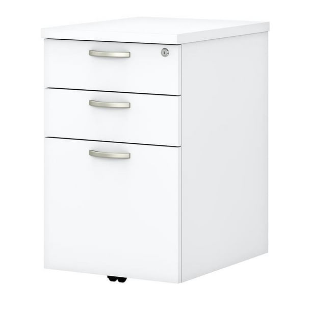 Easy Office 3 Drawer Mobile File Cabinet In Pure White Engineered Wood Walmart Com Walmart Com