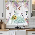 thumbnail image 6 of Watercolor Flowers Swag Valances for Windows 2 Pack, Kitchen Window Curtains 36 Inch Length, Spring Hummingbird Butterflly Floral Privacy Swag Curtains for Living Room/Bathroom 36"x36", 6 of 8