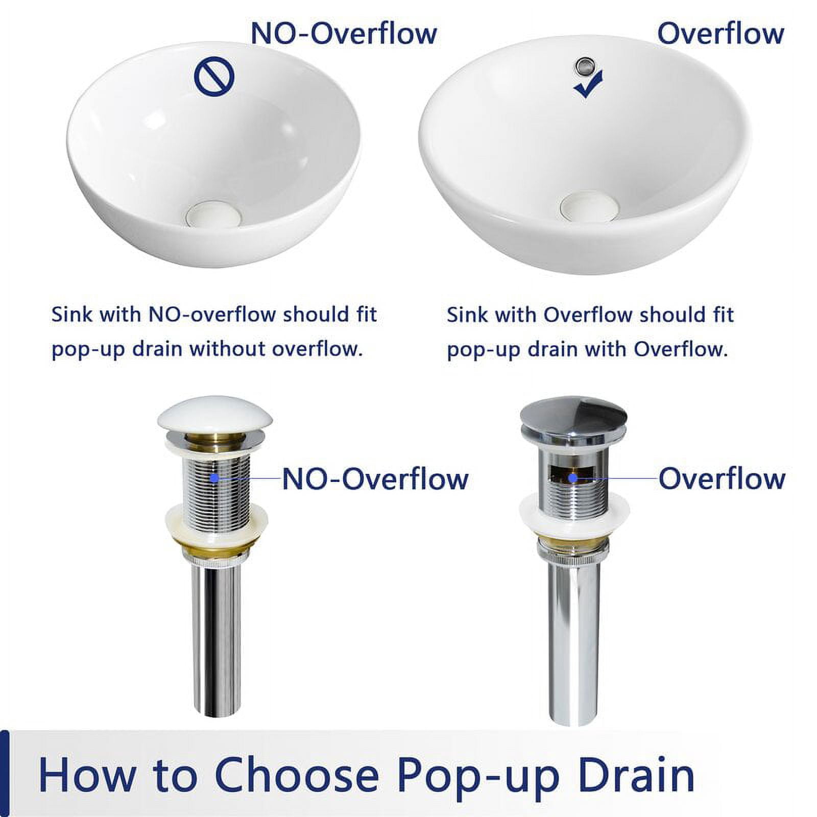 DeerValley DV-1D611 Bathroom Sink Drain Vessel Sink Vanity Pop-Up Drain Stopper With Overflow