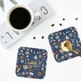 thumbnail image 5 of Pofeuu Marine Nautical Print Leather Coasters Set of 6, Round Cups Mugs Mat Pad for Home Kitchen Heat Resistant Drink Coasters,Square, 5 of 7