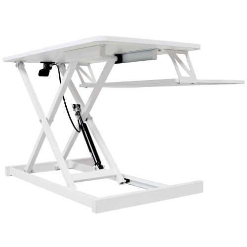 Adjustable Height Standing Desk Converter With Keyboard Tray - Sit To Stand Workstation ï¼whiteï¼