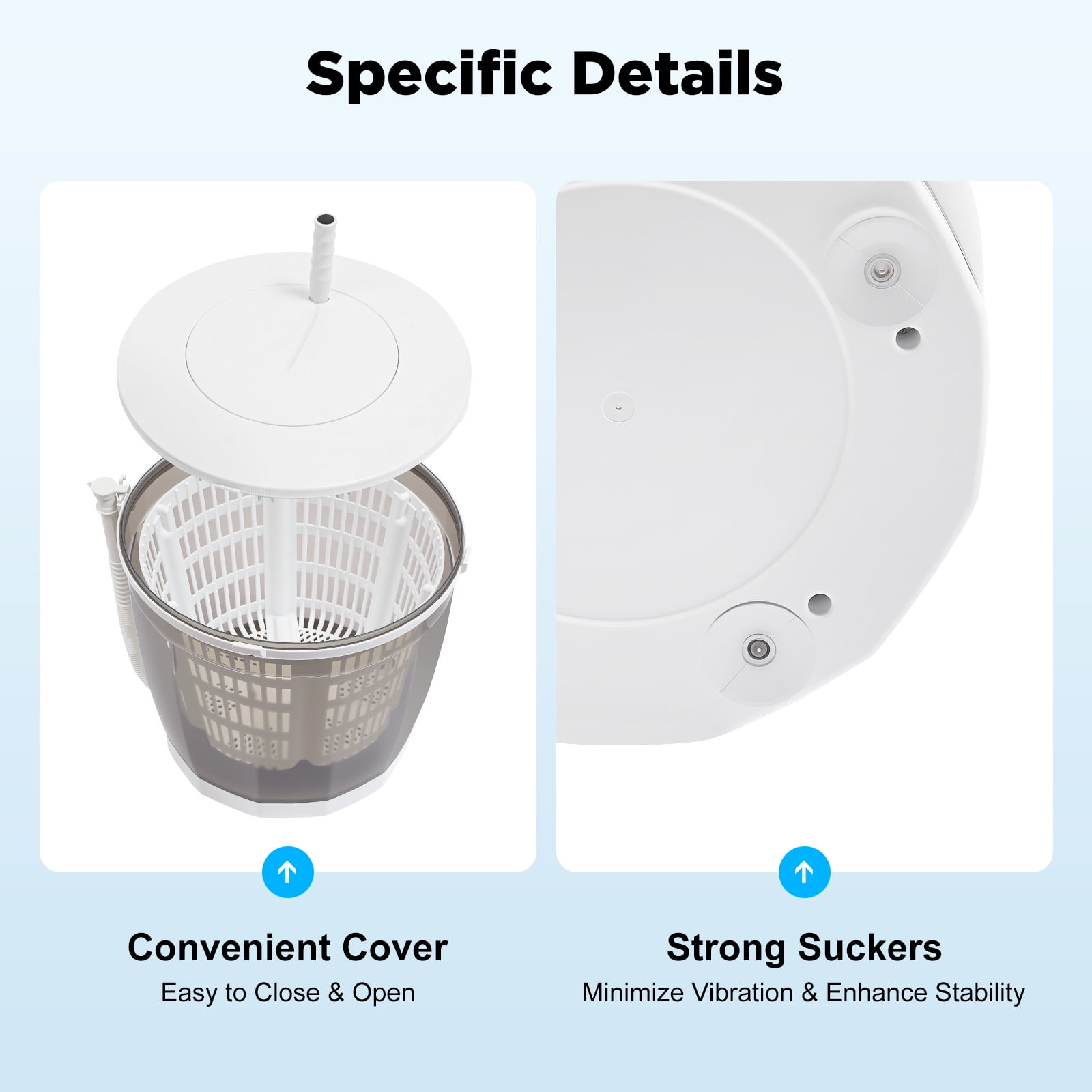 2 in 1 Compact Washer Spin Dryer, Hand Washer Non-Electric Washing Machine used in RVs, Camping, Apartments, And Dorms