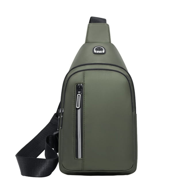 Double-Layer Water-Resistant Chest Bag, Large Capacity Crossbody Pack for Hiking, Commuting, Phone and Essentials Storage, Reinforced Oxford Material