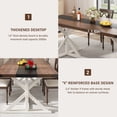 thumbnail image 5 of Blotout 71" Modern Farmhouse Dining Table for 6-8 Person, Rectangular Wood Dining Table with Adjustable Feet, Kitchen Table for Dining Room, Gathering, Kitchen (White), 5 of 11