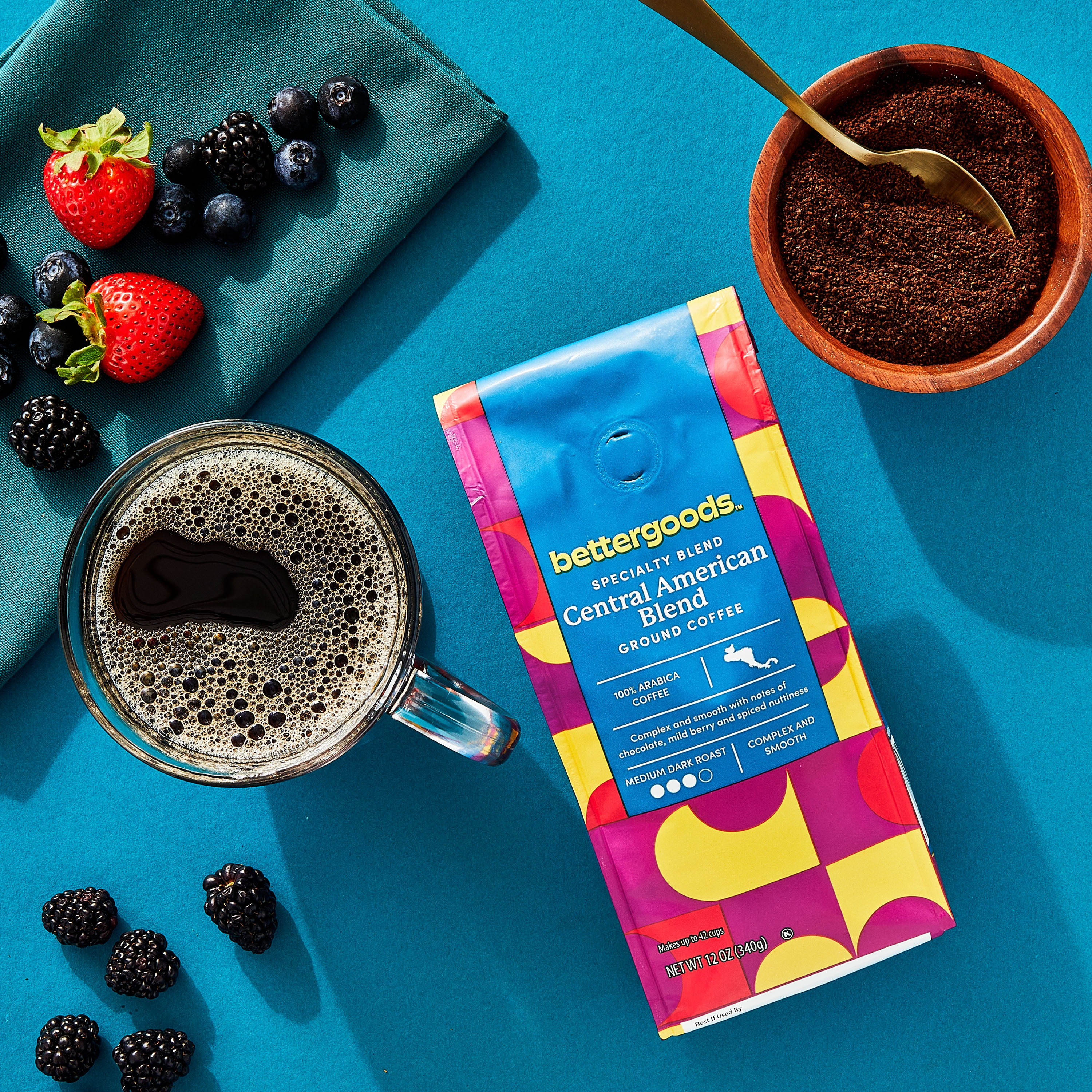 (6 pack) bettergoods Specially Sourced Central American Blend Ground Coffee, Medium Dark Roast, 12 oz