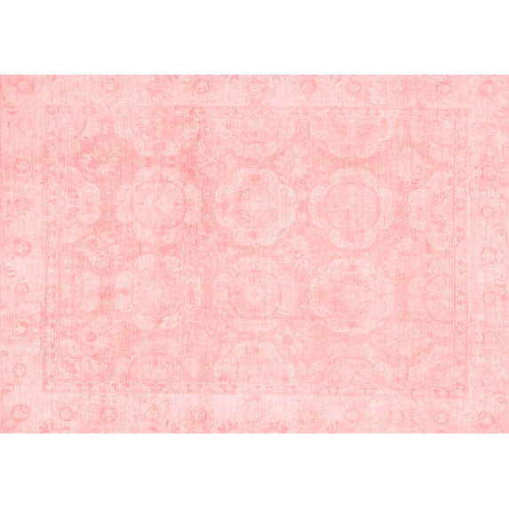 Ahgly Company Machine Washable Indoor Rectangle Oriental Red Traditional Area Rugs, 5' x 8'