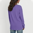 thumbnail image 6 of Sevevn Women's Casual Comfortable Long Sleeve V-Neck Solid Pocket Blouse Tops Purple S Family Gifts, 6 of 6