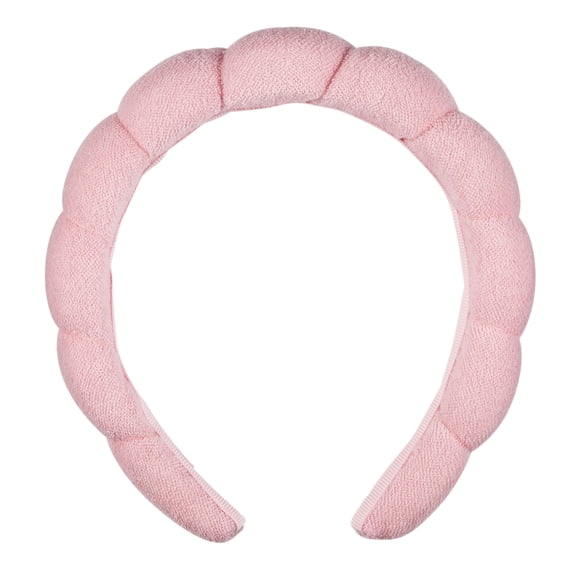 Conair Spa Makeup and Face Washing Headband, Pink Bubble Design, Ultra-Absorbent Terry Cloth
