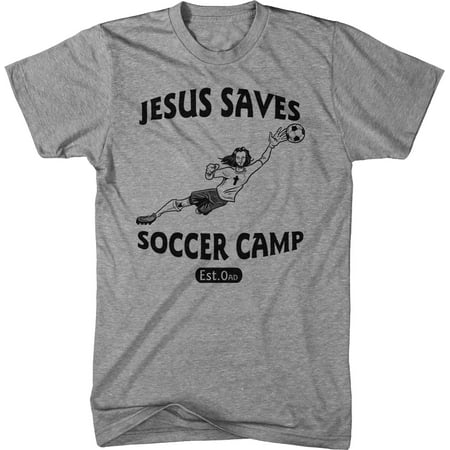 Jesus Saves Soccer Goalie T Shirt Funny Religion Football Sports