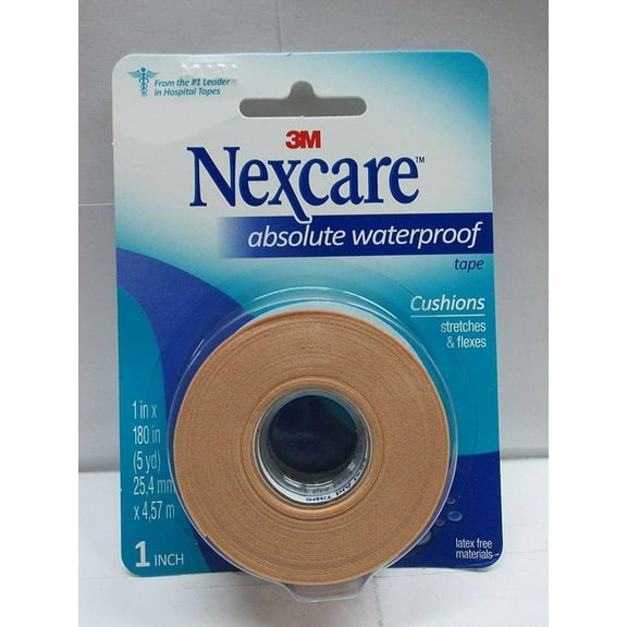 3M Nexcare Absolute Waterproof Cushions Tape, 1 ct, 2 Pack