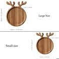 thumbnail image 2 of Yucurem Charcuterie Dessert Board Antler-Shape Appetizer Platter Christmas Wood Dinner Tray Dessert Snacks Tray for Restaurant Home, 2 of 9