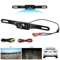 SJPACK Car Backup Camera HD Night Vision Rear View Camera, 7 LED License Plate Camera Waterproof, Parking Reverse Camera Wide Angle Black