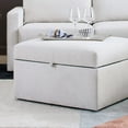 thumbnail image 6 of Flex Beige Square Upholstered Storage Ottoman with Performance Fabric, 6 of 10