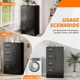 thumbnail image 6 of S-HOME Modern Metal Vertical Filing Cabinet with 4 Drawers, Locking System and Storage for Home and Office Storage, Black, 6 of 16