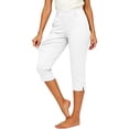 thumbnail image 7 of Ltctricy Capri Pants for Women Straight Leg Office Dress Pants with Pockets Side Split Casual Lounge Work Pants(White,X-Large), 7 of 7
