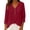 Wine, variant on Duoif Womens Tops Womens Cotton Linen Tops Spring Fashion 2026 Long Sleeve V Neck Button Shirts Casual Loose Summer Blackish Green L