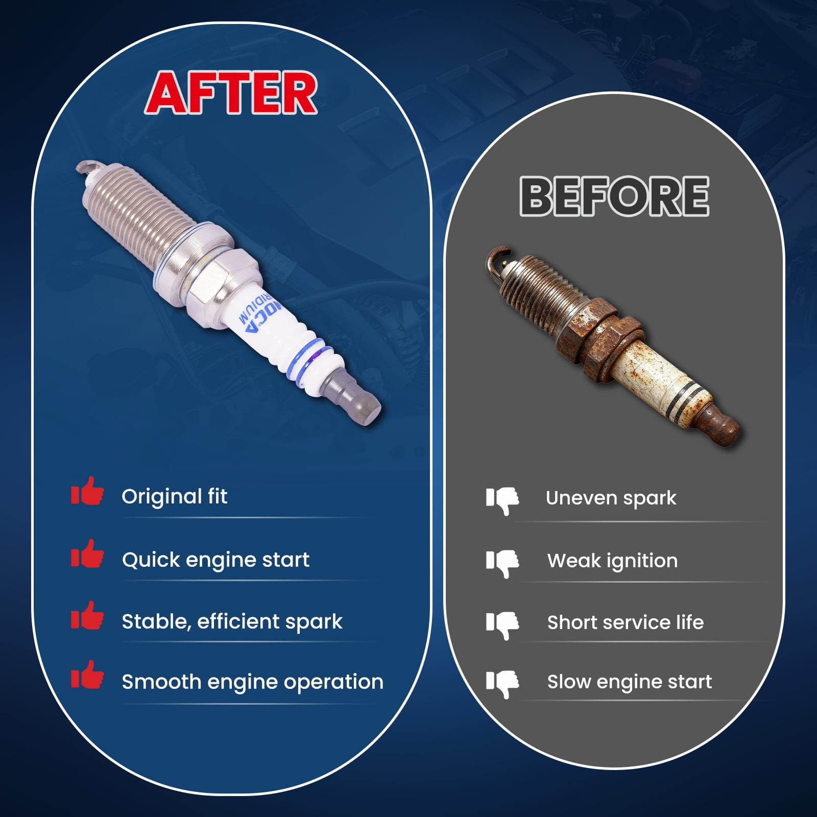 MOCA AUTOPARTS 16PCS Spark Plugs Fit for 2009-2023 Chrysler 300 5.7L & 2008-2010 Dodge Ram 1500 4.7L & 2011-2018 Ram 2500 5.7L