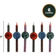 thumbnail image 3 of Jurassic World Birthday Cake Candles | 6 Birthday Candles for Cake Decorations, Multicolored Striped Dinosaur Candles, Cake Toppers for Jurassic World Party, 3 of 6